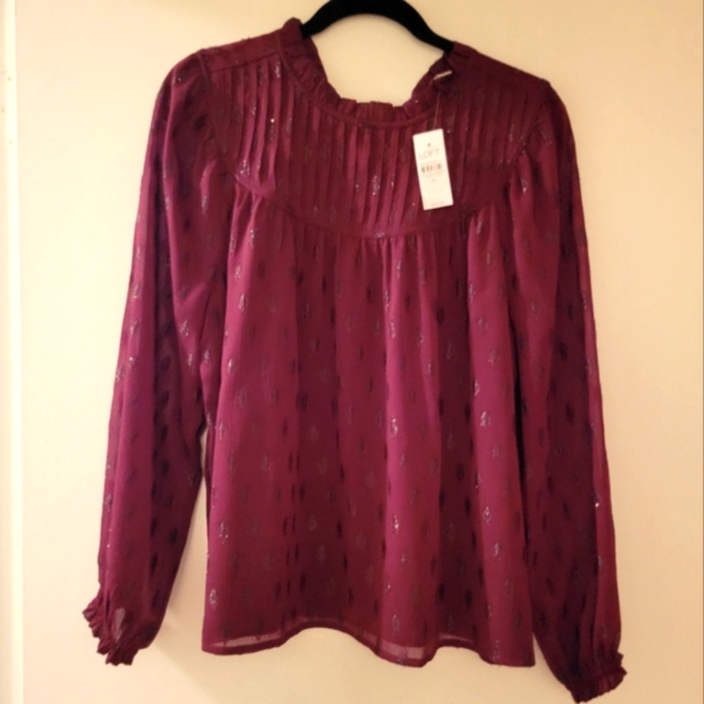 Nwt Loft Long Sleeve Blouse Top - Size Medium